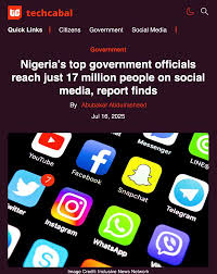 Nigeria’s top government officials reach just 17 million people on social media, report finds