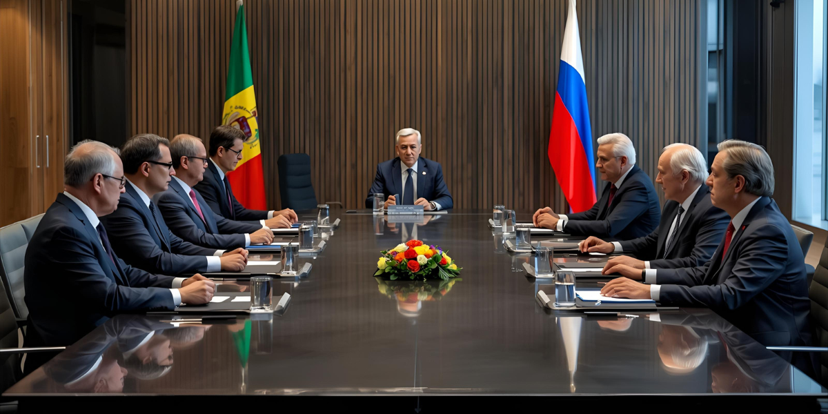 Brics leaders collaborating on global economic strategies in a high-level meeting