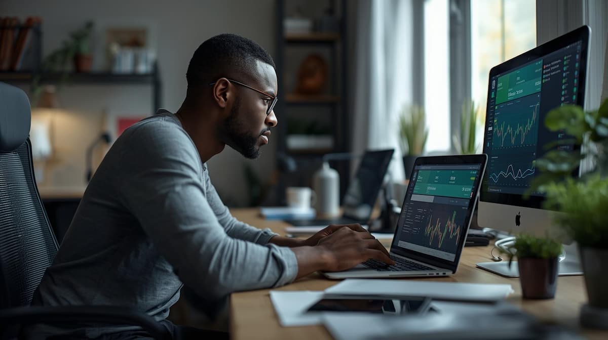 Freelance Tax Nigeria rules visualized with Nigerian freelancer working online